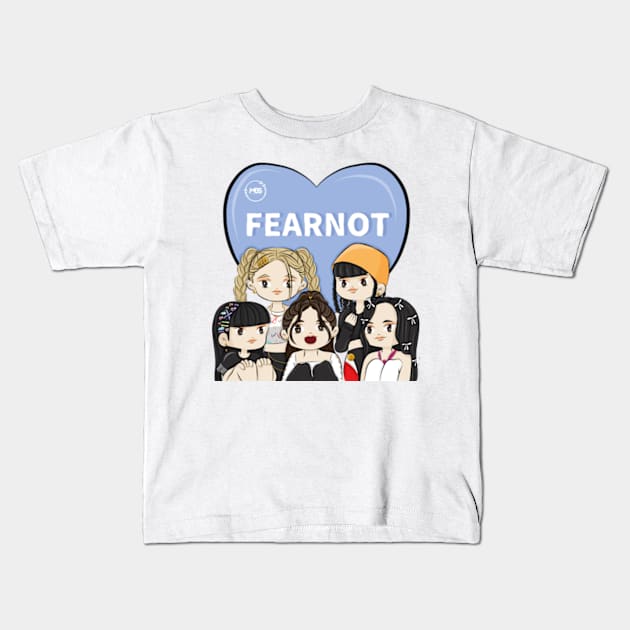 CHIBI le sserafim showing her love for fearnot Kids T-Shirt by MBSdesing 